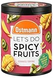 Ostmann Gewürze - Let's Do Spicy Fruits | Würzmischung für süßes Obst kreiert von Lalaleluu | scharfes Obst-Topping mit Chili und Pfeffer, lecker auf Apfel oder Mango | 70 g in recyclebarer Metalldose