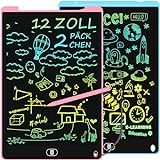 Bunte LCD Schreibtafel 12 Zoll, [2er Pack] Electight Zeichentafel mit Sperr-& Löschfunktion, Augenschutz-Kritzelblock, Spielzeug & Geschenke für Kinder & Erwachsene zu Hause, Schule - Blau & Rosa