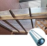 Transparente Polycarbonat-Dachbahn, UV-Schutz, Tageslichtplatte für Außenbereich, Überdachung, Carport, leicht zu biegen und zu schneiden, 0,8 x 15 m