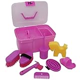 ML Pferde Putzbox Putzkasten für Kinder 8-teilig Inhalt Pferdeputzbox Pink Lila (Pink)