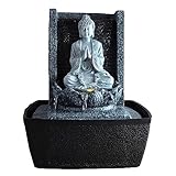 Innenbrunnen Buddha Wasserwand Lotus Lotus LED Weiße LED - Abnehmbare Statue - Zen Decor Wohnzimmer Feng Shui - H 26cm - Nirvana Zen'light