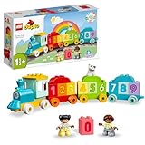 LEGO DUPLO Zahlenzug – Zählen Lernen - Montessori Spielzeug für Kleinkinder - Motorikspielzeug mit bunten Zahlensteine und 2 Minifiguren - Geschenk zu Weihnachten für Jungen und Mädchen - 10954