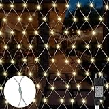 Gresonic 104er LED 1m*1.2m Lichternetz Lichtervorhang Lichterkette Warmweiß Deko Leuchte Innen und Außen Weihnachten Hochzeit mit Stecker (104LED, Dauerlicht)