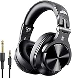 OneOdio Bluetooth Kopfhörer Over Ear, 72 Stdn HiFi Stereo Kopfhörer Kabellos, Wireless Headphones mit 6.35mm & 3.5mm Klinke für Studio DJ Handy PC AMP - Schwarz