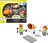 Minions GMF16 - ,,Minions: Auf der Suche nach dem Mini-Boss' Movie Moments Actionfiguren, verschiedene Minions (16 cm) Bauarbeiter-Zubehörteilen aus dem Film, tolles Geschenk für Fans ab 4 Jahren
