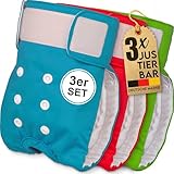 HUND IST KÖNIG Hundewindeln für Hündinnen (3 Stück) - Hochabsorbierende Läufigkeitshose für Hündinnen mit 3-Fach Justierung - Umweltfreundliche Hunde Windeln, Hundehöschen Läufigkeit & Inkontinenz