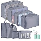 ionlyou Koffer Organizer Set 9-Teilig Kofferorganizer Reisetasche travel Organizer Wasserdichte Packtaschen Rucksack Packing Cubes Kleidertaschen für Kleidung Unterwäsche Kosmetik