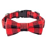 KatzenhalsbäNder Haustierhalsbänder mit abnehmbaren Schleifen, Heimtierbedarf, Hundehalsbänder mit Schleifen WüRgehalsband Hund (Red, M)