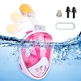 mizikuu Schnorchelmaske Vollmaske, Sichere Schnorchelmaske für Kinder ab Panorama-Vollgesichts Design mit 180-Grad-Sicht Tauchmasken leckagefreier Two-air Flow Defense Fog Passage