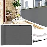 KAHEIGN Balkon Sichtschutz 90cm x 5m Balkonverkleidung Balkonabdeckung Balkonumspannungen Windschutz Terrassen-Sichtschutz, 200g/m² HDPE 95% UV-Schutz für Balkongeländer Garten