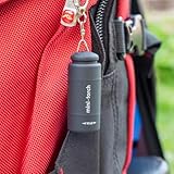 TRIXES Schwarze Wiederaufladbare LED-USB-Minitaschenlampe als Schlüsselanhänger Tolles Geschenk als Leuchte für Ihn