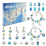 DIY Weihnachtsgeschenke für Mädchen, Adventskalender 2023 Kinder, 24 Tage Weihnachten Countdown Calendar mit Frozen Armband,Mini DIY Schmuck Charms