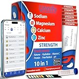 [URINIFY STRENGTH] Urinteststreifen und mobile App für Ketostreifen Urintest, Hydrationstest, Stoffwechseltest, Elektrolyte, pH, Vitamin C, Urinanalyseteststreifen, 6 Streifen