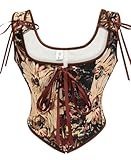 KUOSE Vintage Renaissance Vollbrust Corsage Top mit Träger Bodyshaper Korsett Weste
