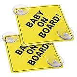 cobee Baby an Bord Auto Warnschilder, 2pcs 12,7 x 12,7 cm wiederverwendbare Sicherheits Auto Warnschilder Baby an Bord langlebiges Kinder an Bord Autoschild, Baby im Auto Aufkleber