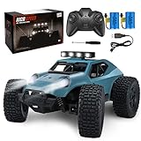 Kizeefun Ferngesteuertes Auto, 2.4Ghz 1/20 RC Auto Geländewagen 20 km/h Alle Gelände, Elektrisches Spielzeug, Offroad mit 2 AKKU 50min Spielzeit und LED Scheinwerfer, Geschenk für Kinder