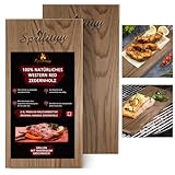 Sprifityy 2 Stück Zedernholzbrett zum Grillen- Mittel (30 x 14cm),Räucherbretter,aus Zedernholz hergestellt aus 100% natürlichem,Grillbretter,langlebig & wiederverwendbar