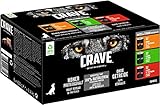 Crave Adult Hundenassfutter in Pastete, 6 Dosen, 6x400g – Hundefutter nass in 3 verschiedenen Varietäten hergestellt mit 100 Prozent natürlichem Protein ohne Zusatz von Getreide