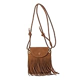 TIAASTAP kleine Handtasche mit Quaste Hippie Kostüm Damen Crossbody Bag Damen klein Boho Tasche Y2K Tasche Vintage 70er Mode Damen Umhängetasche Hippie Accessoires Flower Power Hippie Kleidung
