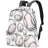 Anmarco Sport-Ball-Baseball-Muster Laptop-Rucksack für Herren und Damen, leichter Reiserucksack, Schulrucksack, lässiger Tagesrucksack