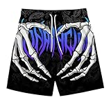 Shorts Unisex Sommer 3D Druck Y2K Hip Hop Strandshorts mit Taschen Kurze Hose Beach Shorts Sport Boxen Kurz Cargo Hosen Kordelzug Sommershorts Elastische Taille Halloween