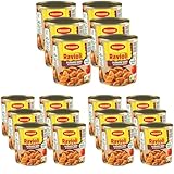 MAGGI Ravioli in pikanter Sauce, Teigtaschen mit Fleisch-Füllung, leckeres Fertiggericht für Topf & Mikrowelle, 18er Pack (6 x 800g)