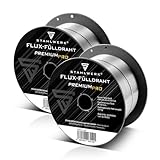 STAHLWERK FLUX Fülldraht Ø 0,8 mm 2er Set E71T-GS – je 1 kg D100-Spule für 16 mm Dorn, universell einsetzbar, selbstschützender Schweißdraht zum Schweißen ohne Gas, geeignet für viele MIG/MAG-Geräte