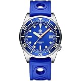 Steeldive Marke SD1979 Edelstahl-Uhren, super leuchtend, C3, blaues Zifferblatt, 200 m wasserdicht, Taucheruhr für Herren, blau, Taucheruhr