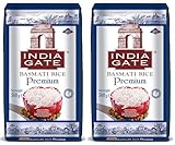 INDIA GATE Premium Basmati Reis – Feiner, aromatischer Langkornreis aus Indien, feines Langkorn (1 x 500 g) (Packung mit 2)