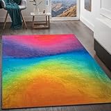 Taracarpet Teppich Kurzflorteppich, Wohnzimmerteppich aus Polyester in Regenbogenfarben, Graffiti absolut Modern fürs Wohnzimmer, Schlafzimmer, Kinderzimmer und Jugendzimmer Fog Multi bunt 120x170 cm