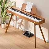 TERENCE Professionelles E-Piano 88 Tasten Gewichtet mit Hammermechanik Digitalpiano 88-Tasten-Hammerpiano mit drei Pedalen und Ständer USB-MIDI- und Kopfhöreranschluss Geeignet