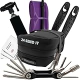 24SENDIT Satteltasche mit Multitool, TPU-Schlauch 18-33mm, CO2 Adapter + Kartusche, 2 Reifenhebern, Kompaktes Set unter 500 g