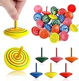 DERAYEE Kreisel aus Holz, 36 Stück, buntes Spielzeug, Geschenke für Kindergeburtstage oder für kleine Gäste (zufällige Farbe)