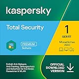 Kaspersky Total Security 2023 | 1 Gerät | Monatliches Abo | Windows/Mac/Android | Aktivierungscode per Email