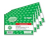 SIGEL SD120/5 Quittungsblock für Kleinunternehmer mit fortlaufender 7-stelliger Nummer, A6 quer, 5 Stück, 2x30 Blatt, selbstdurchschreibend, mikroperforiert, aus nachhaltigem Papier