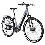 TRETWERK 28 Zoll E-Bike Damen Fahrrad Trekkingbike - Amber - Pedelec Damenfahrrad mit 8 Gang Schaltung - Elektrofahrrad Mittelmotor (anthrazit, 48 cm)