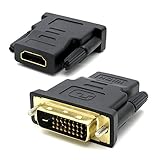 VMOJO HDMI auf DVI Adapter | DVI-D Stecker (24+1) auf HDMI Buchse (19pol) Adapter | HDTV Konverter Adapter bis zu 1080 Full HD Vergoldete Kontakte