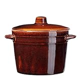 KADAX Steinzeugtopf, Keramiktopf mit Seitengriffen und Deckel, Spülmaschinenfester Steinguttopf, handgemachter Gärtopf aus Keramik, Einlegtopf für Gurken (2,5L)