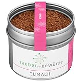 Zauber der Gewürze Sumach Gewürz, Essigbaumgewürz Sumak grob gemahlen, fein-säuerlich, für die Ottolenghi Küche, Premium-Qualität in wiederverschließbarer Aroma-Dose, 60 g