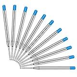 Vesaneae 10 x Kugelschreiberminen G2-Format, Austauschbare Kugelschreiber Minen, Metall Kuliminen Blau, Kugelschreibermine, Internationale Standard Großraummine (Blau)