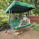 Ersatzdach für Hollywoodschaukel, 2/3 Sitzer Wasserabweisend Ersatzdach, 210D Oxford-Tuch Wasserdichtes für Gartenschaukel(75x52x6inch/190x132x15cm)