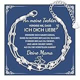 CheersLife Tochter Armband,Armband Silber 925 Damen Stern 3-Lagige Kette Armbänder,Geschenk für die Tochter Geburtstagsgeschenk für Töchter Mädchen Weihnachten Kreative Geschenke