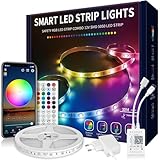 VKH LED Strip 10m, LED Streifen Bluetooth RGB LED Band 10m Selbstklebend mit Fernbedienung und APP, LED Lichterkette LED Beleuchtung für Zimmer Party