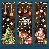 86 Stk Fensterbilder Weihnachten Selbstklebend Groß, Fensterdeko Weihnachten Aquarell, Wiederverwendbar Fenstersticker Weihnachts, Weihnachtsfenster Bilder Winter, Weihnachtsbilder für Weihnachtsdeko