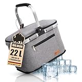 Thermo Einkaufskorb 22L hält bis zu 5 Stunden kühl - robuster Kühlkorb & Picknickkorb - BigDean