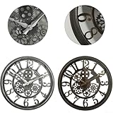 Dekorative Gartenuhr mit offenem Zifferblatt, 16 Durchmesser, wetterfest, Vintage-Stil (braun)