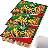 funny-frisch Sticks Salzstangen 3er Pack (3x200g Packung) + usy Block