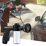 GartenschlauchdüSe Hochdruck 8-In-1 SprüHmodus GartenschlauchdüSe Einstellbare Sprayer FüR AutowäSche Haustier Dusche BewäSserung Pflanzen (Schwarz)