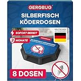 GEROBUG® Silberfisch-Köderdose 8 Stück - Hocheffektive Silberfischfalle zum Papierfische & Silberfische bekämpfen - Köder für Silberfische mit starkem Lockstoff und Langzeitwirkung