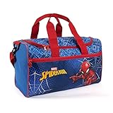 Spider Man Sporttasche Kinder Kindergarten - Spiderman Umhängetasche Schwimmtasche Blau für Kleine Jungen - Marvel Superheld Reisetasche Wasserdicht Kleinkind 3 4 5 6 Jahre - 35x22x15 cm - Perletti